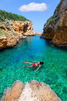 sAlgar beach Cala Rafalet in Menorca at Balearic Islands of Spain