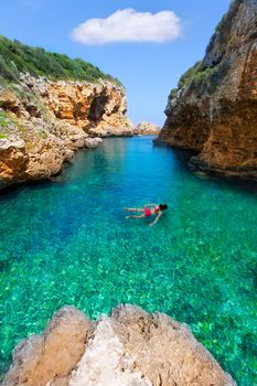 sAlgar beach Cala Rafalet in Menorca at Balearic Islands of Spain