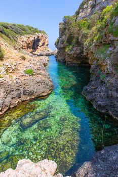 sAlgar beach Cala Rafalet in Menorca at Balearic Islands of Spain