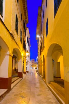 Ciutadella Menorca Ses Voltes arches Ciudadela downtown in Balearic islands