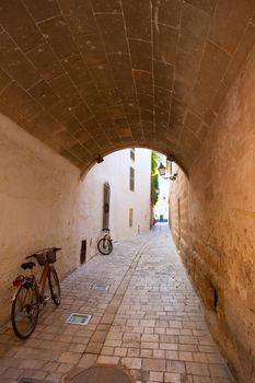 Menorca Ciutadella carrer del Palau barrel vault passage at Balearic islands