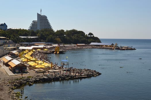 Sanatorium beach "A gold bay" in Anapa.