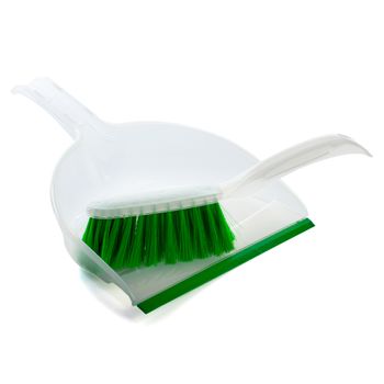 a sweeper and a look on a white background