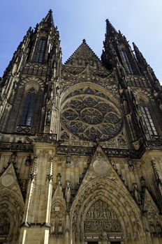 Impressive Saint Vitus Cathedral in Prague, Czech Republic.