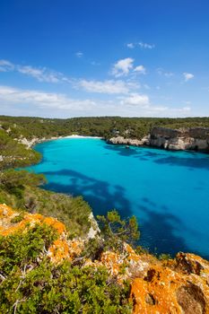 Cala Macarella Ciudadela Menorca turquoise Mediterranean sea in Balearic islands