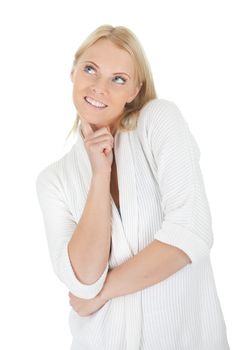 Portrait of beautiful happy young woman in casual outfit