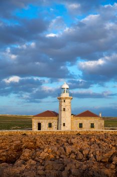 Menorca Punta Nati Faro lighthouse in Ciutadella Balearic Islands of Spain