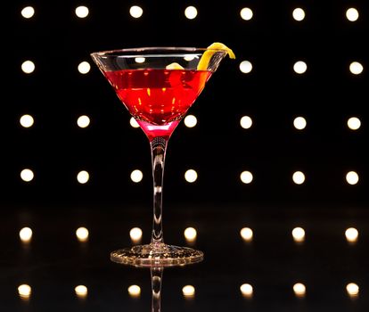 cosmopolitan cocktail on the disco dance floor