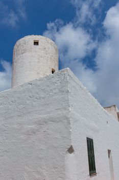 Menorca Sant Lluis San Luis old windmill in Balearic islands