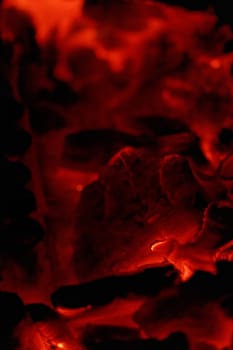 glowing embers in hot red color