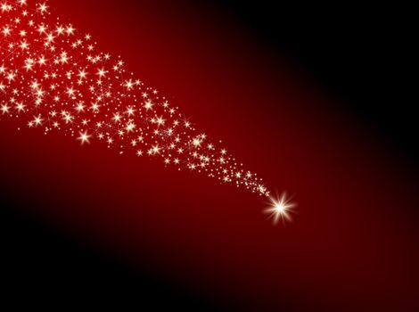 Falling star on a red background