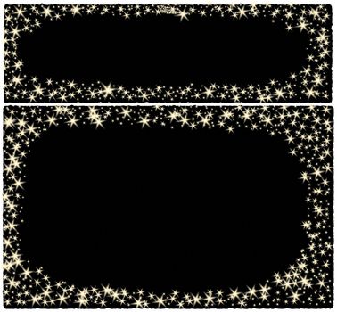 Frame christmas card on a black background with stars