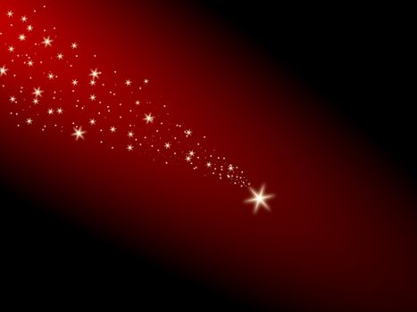 Falling star on a red background