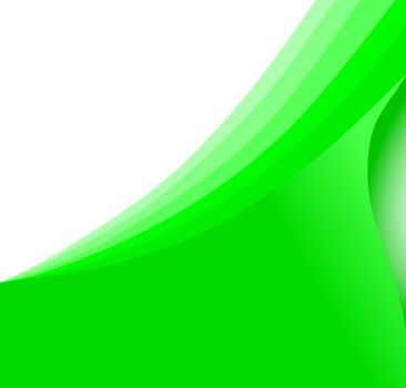 Abstract green wave isolated on a white background