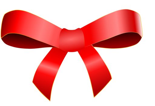 Red bow isolated on a white background