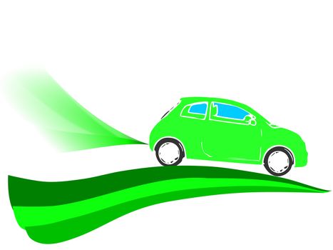 Eco, friendly environment car isolated on a white background