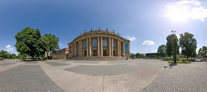 STUTTGART, GERMANY - May 19: Panorama of the Opera building on May 19, 2009 in Stuttgart, Germany.