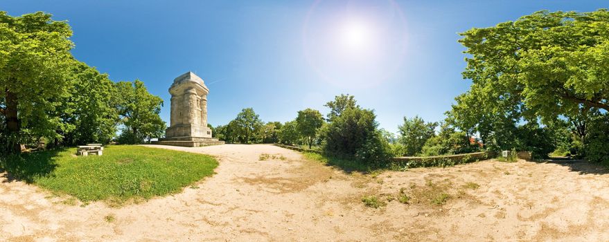 Bismarck tower in the hills of Stuttgart, Germany