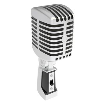 Vintage microphone. Isolated render on a white background