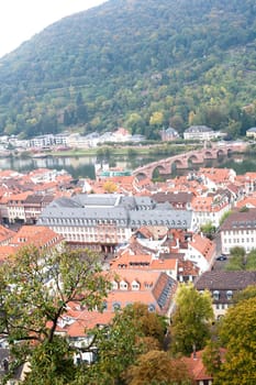 The autumn view of Heidelberg in Germany
