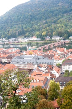 The autumn view of Heidelberg in Germany
