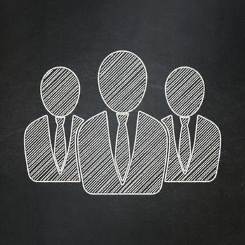 Finance concept: Business People icon on Black chalkboard background, 3d render