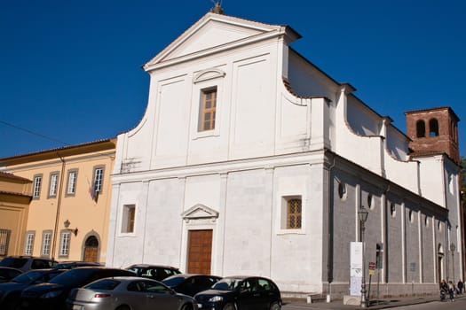Old buildings and church in Lucca 
