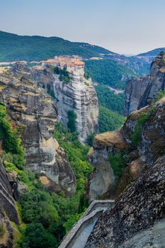 Meteora. Famous Greek Christian monastery on the rock. Greece.