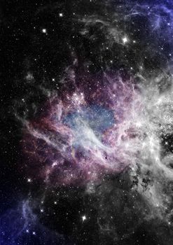 Far being shone nebula and star field against space. "Elements of this image furnished by NASA".