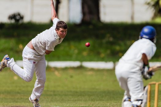 Fast bowler let ball fly at batsman in league cricket game