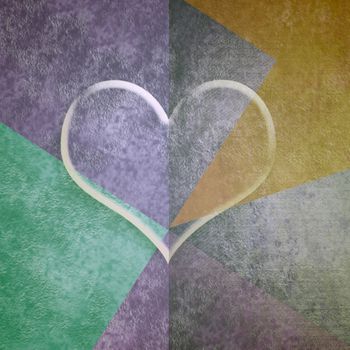 transparent heart geometric background, card or background with copy space 