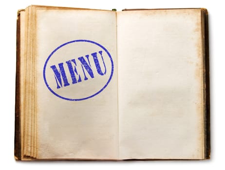 Blank vintage menu book