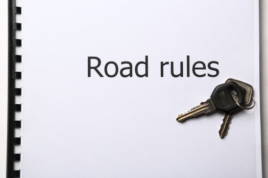 Road rules register with car keys