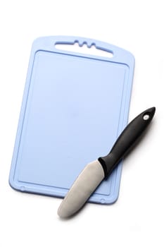 Kitchen knife and preparation board
