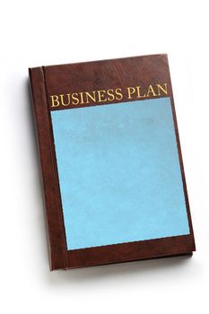 Business plan book on white