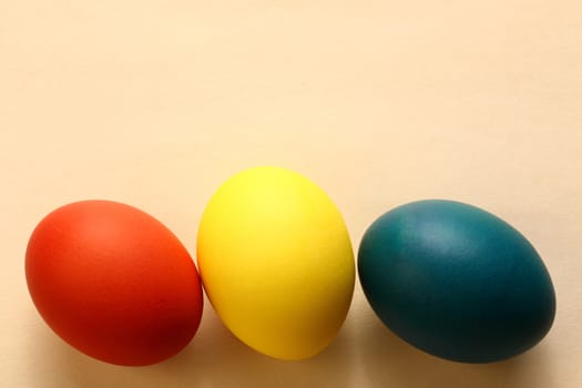 Easter eggs in line