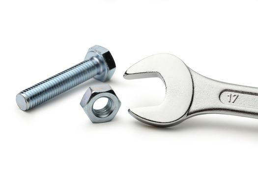 Screw bolt, nut and metallic wrench