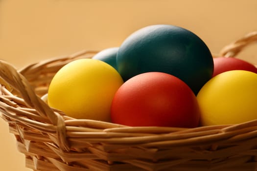 Easter eggs in basket