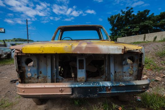 Car Vehicle stripped bare