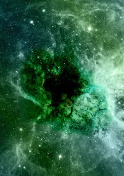 Far being shone nebula and star field against space. "Elements of this image furnished by NASA".