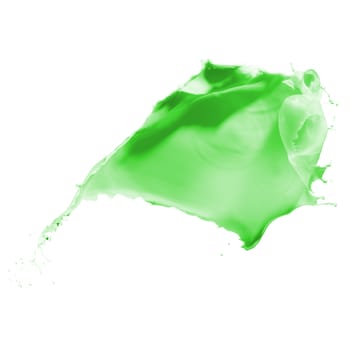 green paint splash isolated on white background