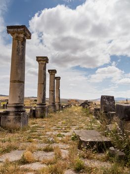 Volubilis is a partly excavated Roman city in Morocco situated near Meknes between Fes and Rabat. Built in a fertile agricultural area, it was developed from the 3rd century BC onwards as a Phoenician Carthaginian settlement