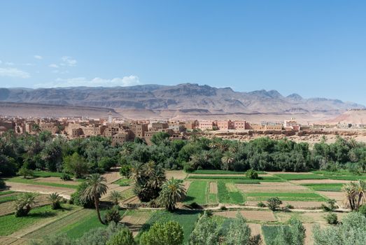 Tinghir in Morocco is a town set in the dry desert in the midst of a green oasis like river