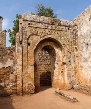 Ancient roman ruins in Chellah near Rabat in Morocco are well populated by storks and their nests