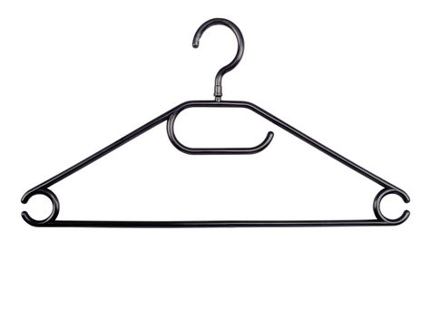 black empty hanger isolated on white background