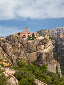 The Holy Monastery of Varlaam at Meteora meaning middle of the sky, suspended in the air or in the heavens above is one of the largest and most important complexes of Eastern Orthodox monasteries in Greece. The six monasteries are built on natural sandstone rock pillars