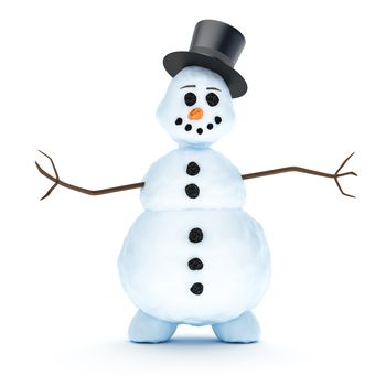 A nice snowman isolated on a white background