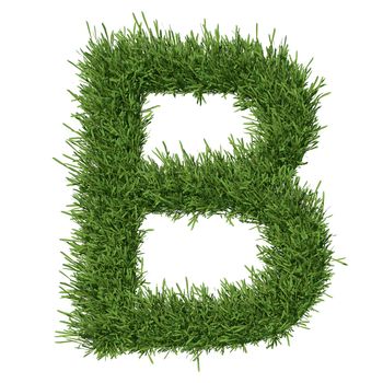 Letter of the alphabet made from grass. Isolated render on a white background