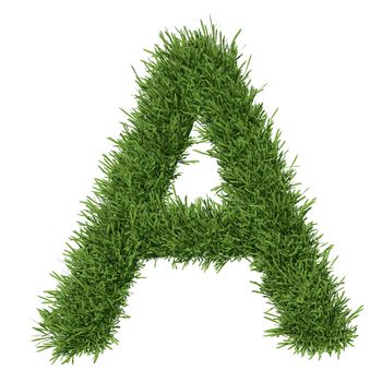 Letter of the alphabet made from grass. Isolated render on a white background