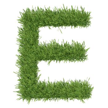 Letter of the alphabet made from grass. Isolated render on a white background